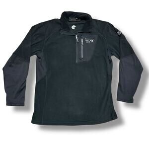 Mountain Hardwear Mens Large Black Half Zip Pullover Fleece Outdoors Sz L